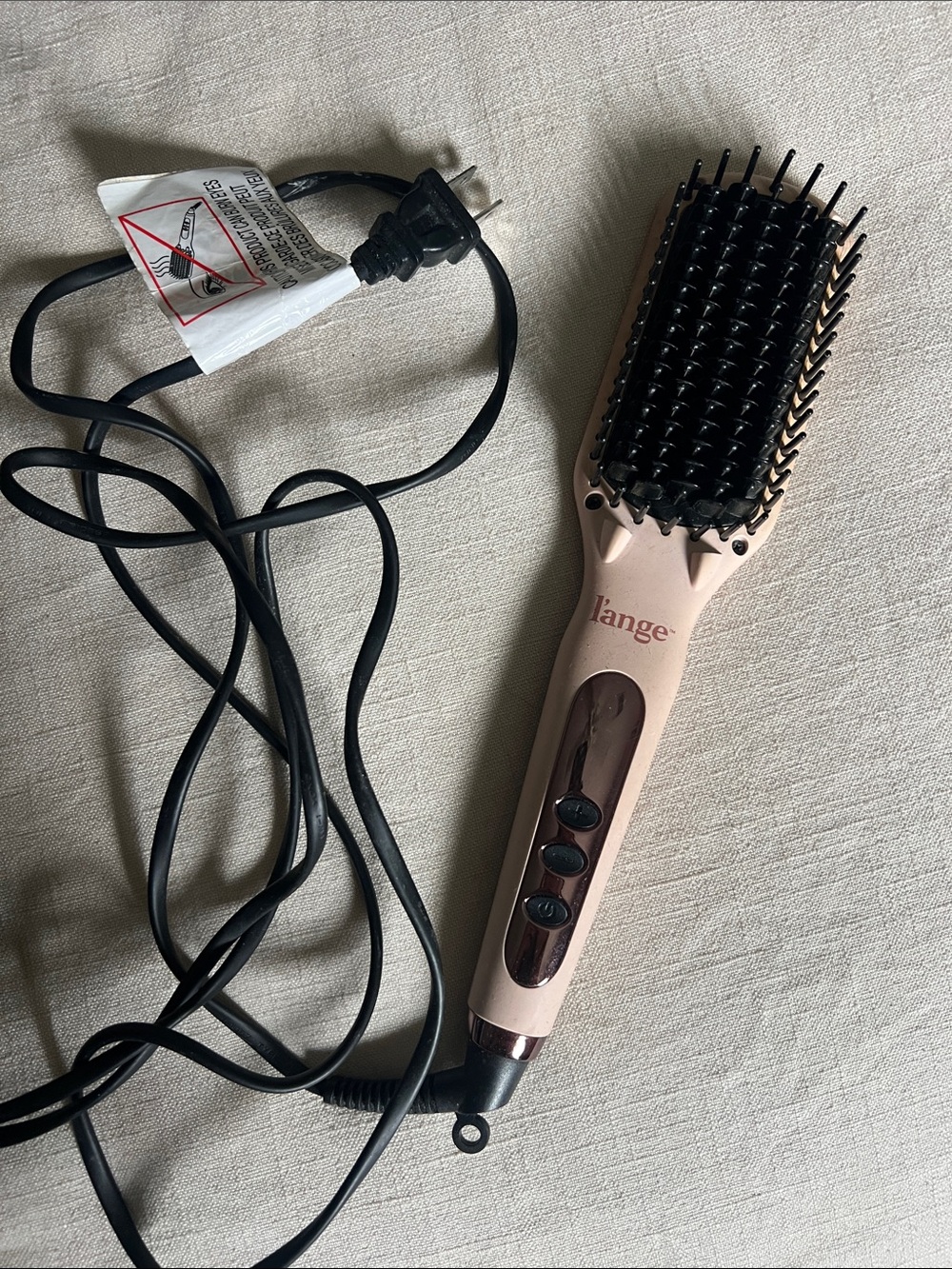 Lange Electric Straightening Brush - Pink Gold